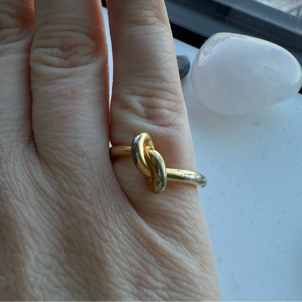 Celine Gold and Silver Twist Ring - Picture 2 of 8